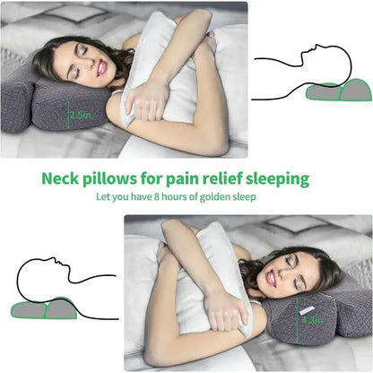 Memory Foam Pillows Ergonomic Contoured Orthopedic Relaxing Cervical Neck Pillow Pain Relief Sleeping Orthopedic Pillow Beding