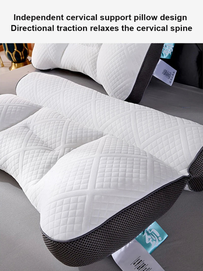 Anti-traction pillow for neck care during rest, ergonomic, orthopedic, super comfortable