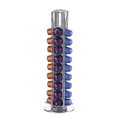 Coffee Pod Holder for Nespresso OriginalLine Storage Organizer 360 Rotatable Coffee Capsules Carousel 20-40-60 Coffee Pods