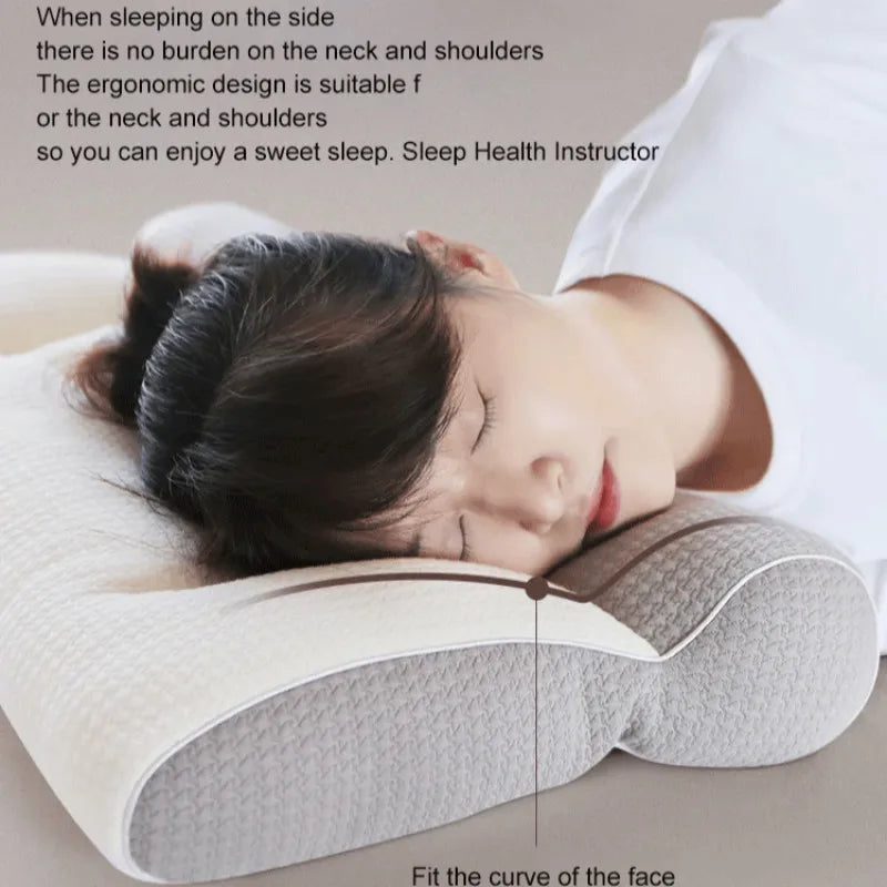 Anti-traction pillow for neck care during rest, ergonomic, orthopedic, super comfortable