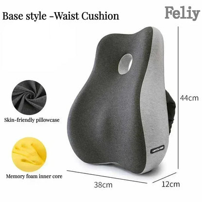 Memory Foam Office Chair Cushion Car Seat Support Waist Pillow Massage Lumbar Orthopedic Pillow Buttock Coccyx Cushion Back Pads