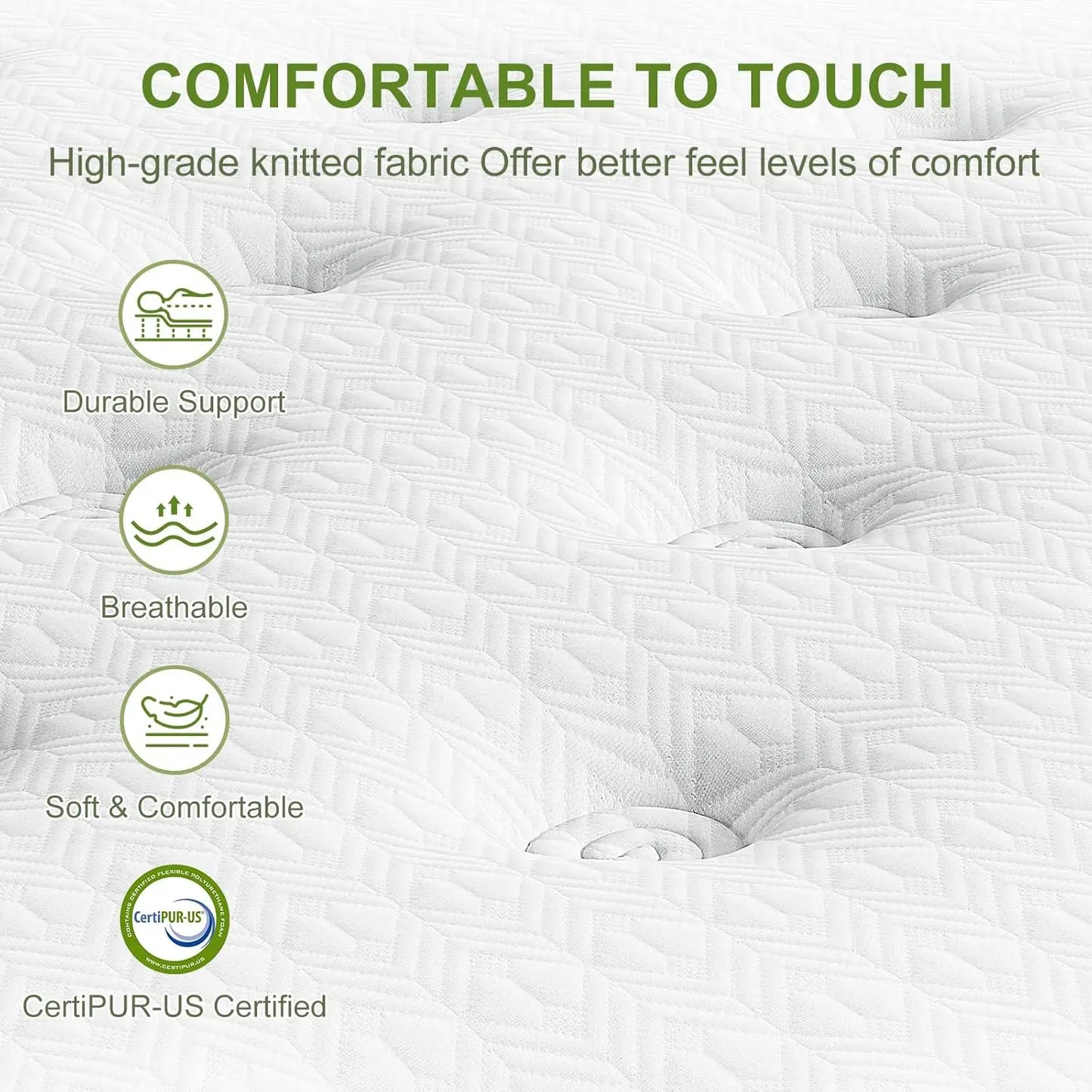 Mattress 14 Inch Hybrid Mattress King Size in a Box with Gel Memory Foam and Pocket Springs Pressure Relief Motion Isolation