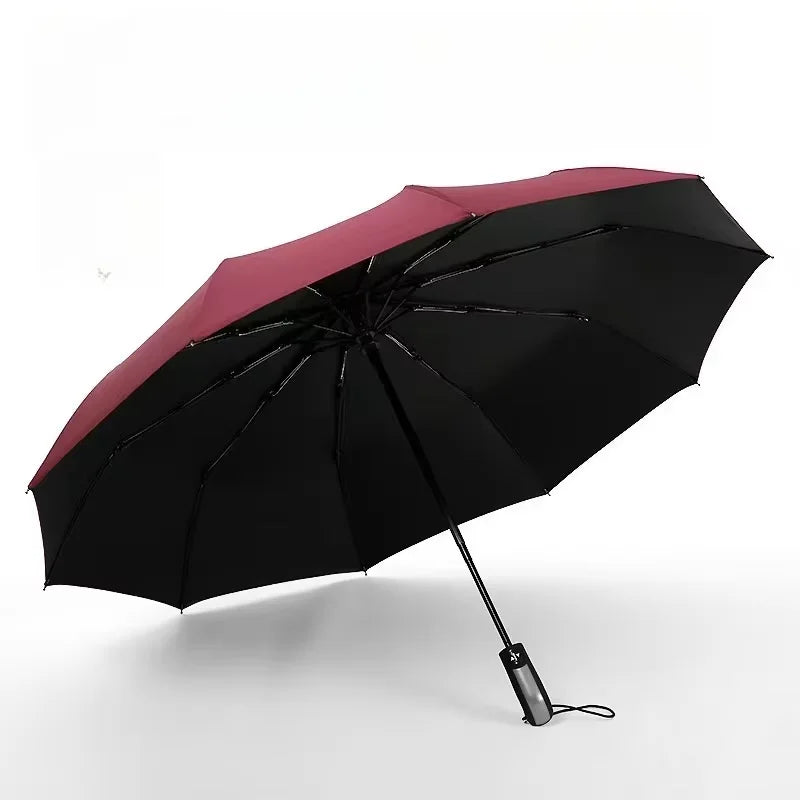 New automatic folding business large umbrella household vinyl umbrella ten-bone umbrella strong windproof and rainproof