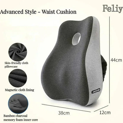 Memory Foam Office Chair Cushion Car Seat Support Waist Pillow Massage Lumbar Orthopedic Pillow Buttock Coccyx Cushion Back Pads