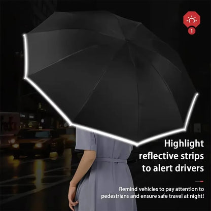 Automatic Umbrella Three Fold 10 Bone Reflective Umbrellas Sunshade Sunscreen Rain Umbrella Wind Resistance Folding Umbrella