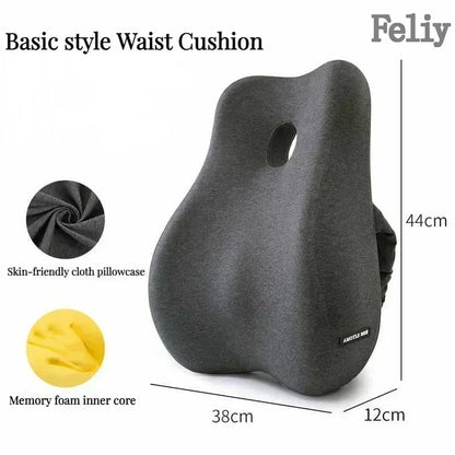 Memory Foam Office Chair Cushion Car Seat Support Waist Pillow Massage Lumbar Orthopedic Pillow Buttock Coccyx Cushion Back Pads