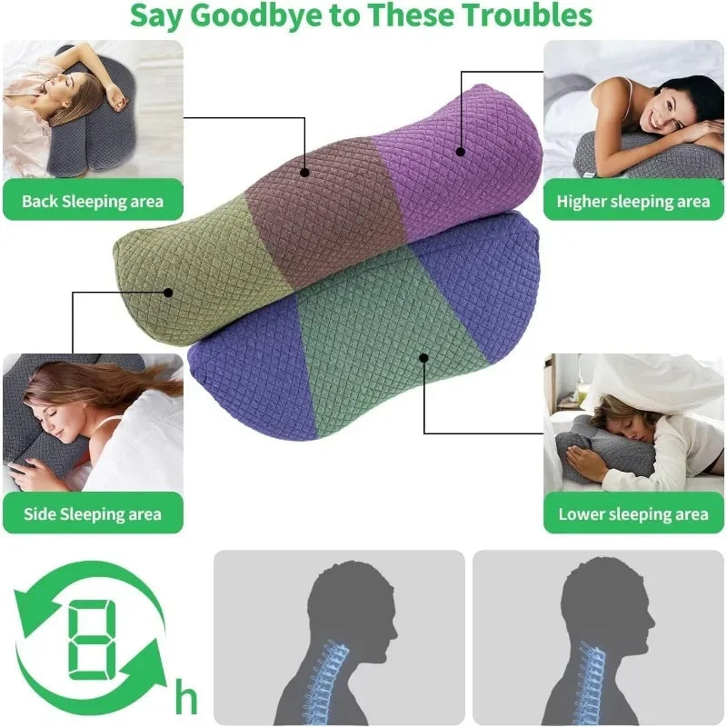 Memory Foam Pillows Ergonomic Contoured Orthopedic Relaxing Cervical Neck Pillow Pain Relief Sleeping Orthopedic Pillow Beding