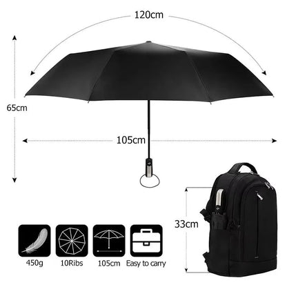 New automatic folding business large umbrella household vinyl umbrella ten-bone umbrella strong windproof and rainproof