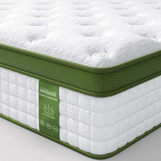 Mattress 14 Inch Hybrid Mattress King Size in a Box with Gel Memory Foam and Pocket Springs Pressure Relief Motion Isolation