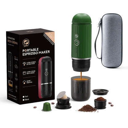 2 in 1 Portable Espresso Machine Coffee Maker Compatible with Nespresso Capsule  Ground Coffee for Car Traval Camping Coffeeware