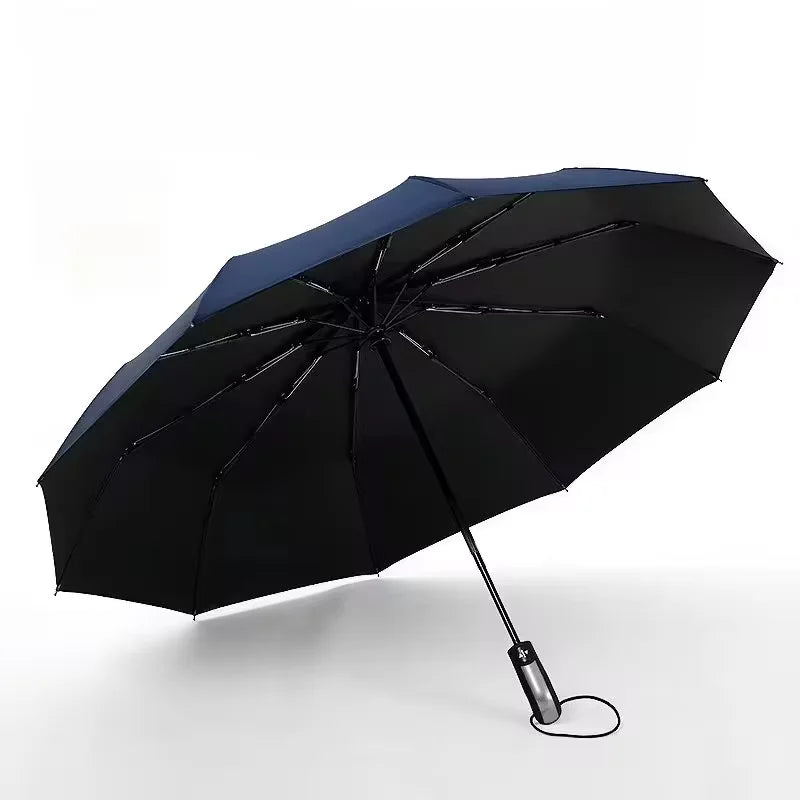 New automatic folding business large umbrella household vinyl umbrella ten-bone umbrella strong windproof and rainproof