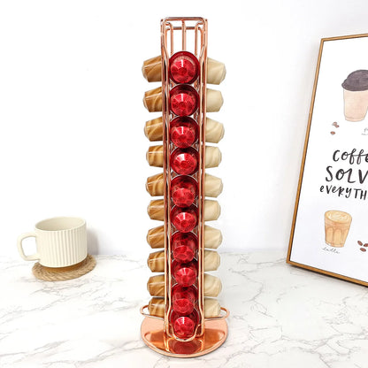 Coffee Pod Holder for Nespresso OriginalLine Storage Organizer 360 Rotatable Coffee Capsules Carousel 20-40-60 Coffee Pods