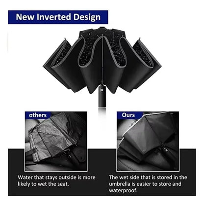 Automatic Umbrella Three Fold 10 Bone Reflective Umbrellas Sunshade Sunscreen Rain Umbrella Wind Resistance Folding Umbrella