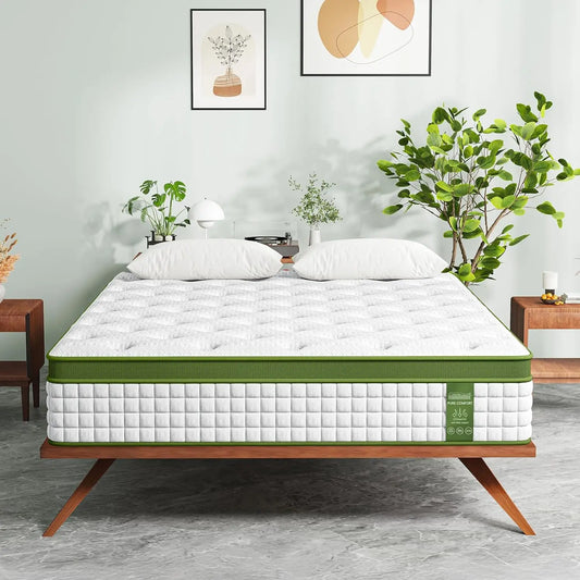 Mattress 14 Inch Hybrid Mattress King Size in a Box with Gel Memory Foam and Pocket Springs Pressure Relief Motion Isolation