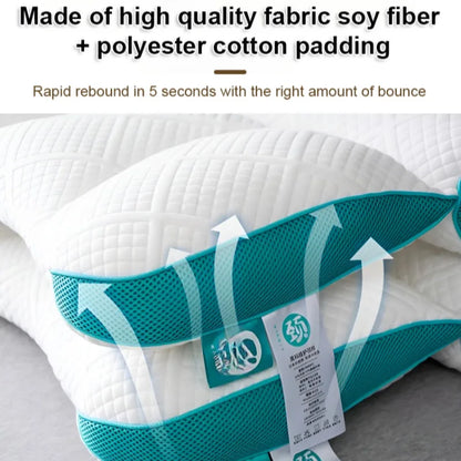 Anti-traction pillow for neck care during rest, ergonomic, orthopedic, super comfortable