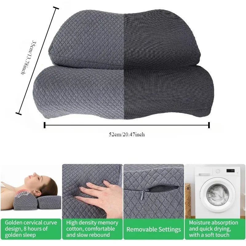 Memory Foam Pillows Ergonomic Contoured Orthopedic Relaxing Cervical Neck Pillow Pain Relief Sleeping Orthopedic Pillow Beding