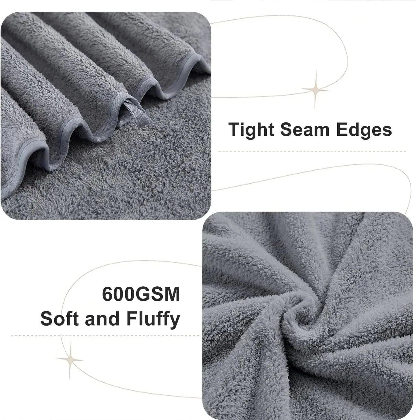 Oversized Bath Towels Set of 4 Dark Gray Extra Large Bath Sheets Towels for Adults 35x70in Ultra Soft Bathroom Towels Microfiber