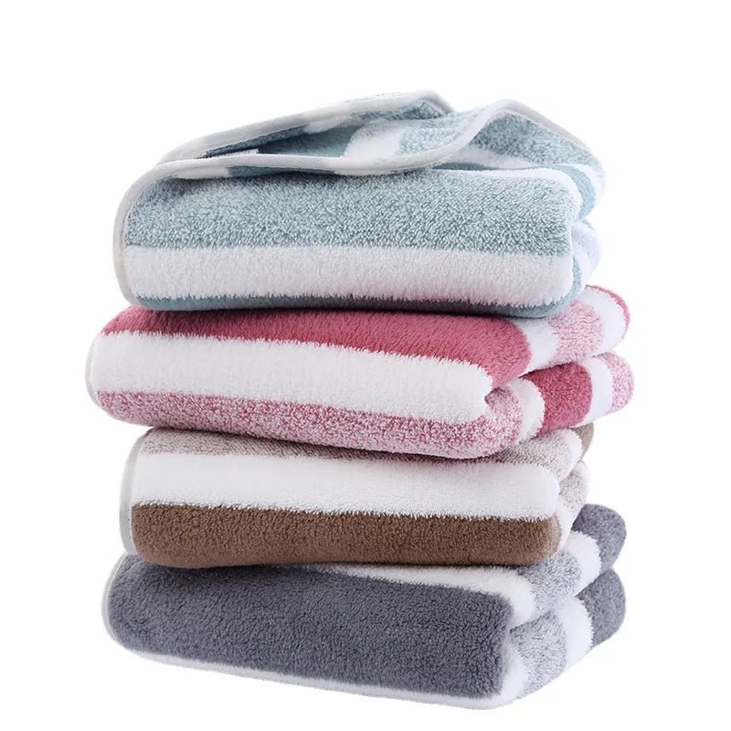 1 pcs Striped Face Towel 35x75cm For Bathroom Or Soft And Absorbent Quick-Drying Experience Microfiber Bath Towel 70x140cm