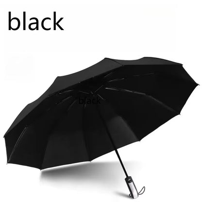 New automatic folding business large umbrella household vinyl umbrella ten-bone umbrella strong windproof and rainproof